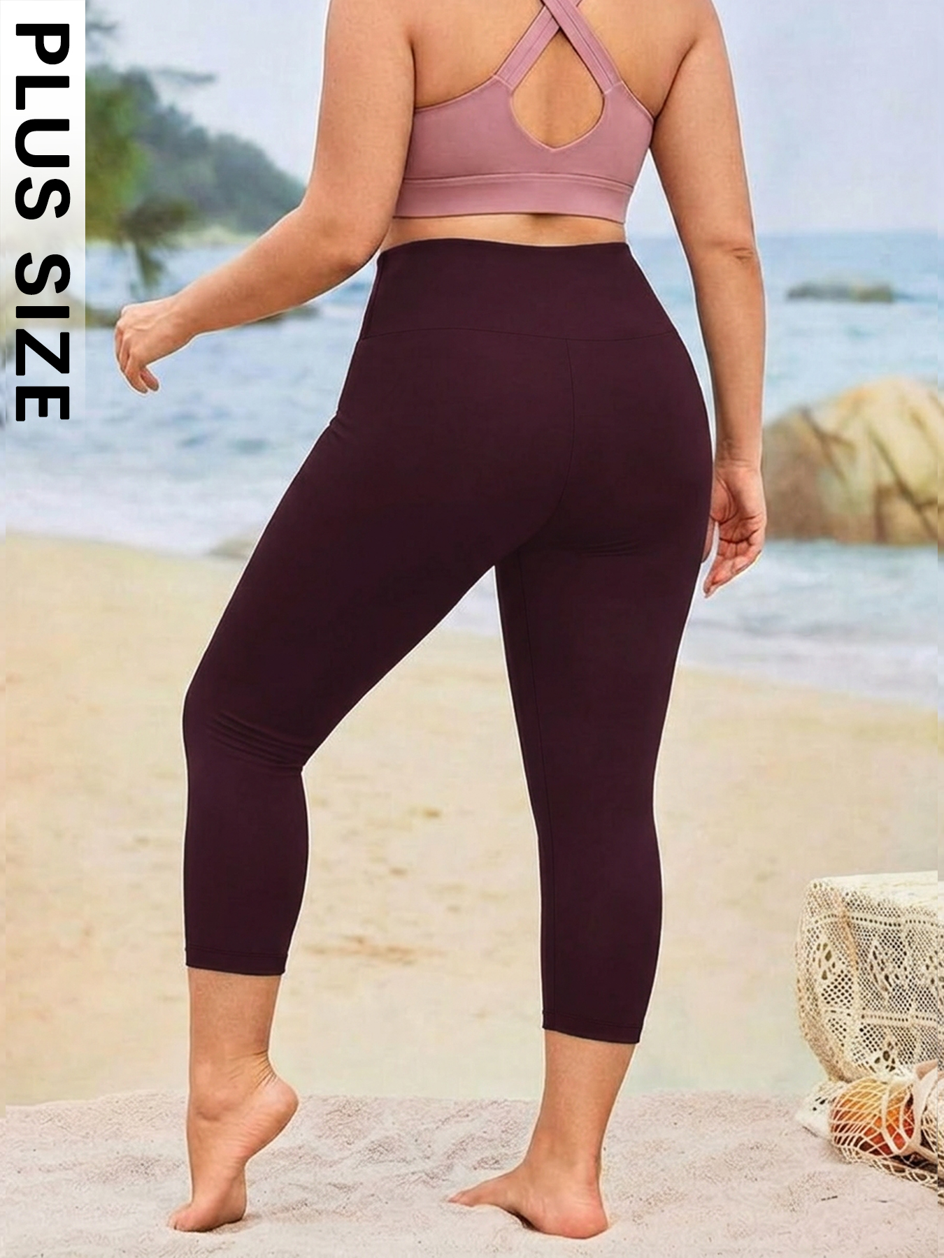 Pilates Yoga Leggings - Plus Size Women's High Waisted Capri