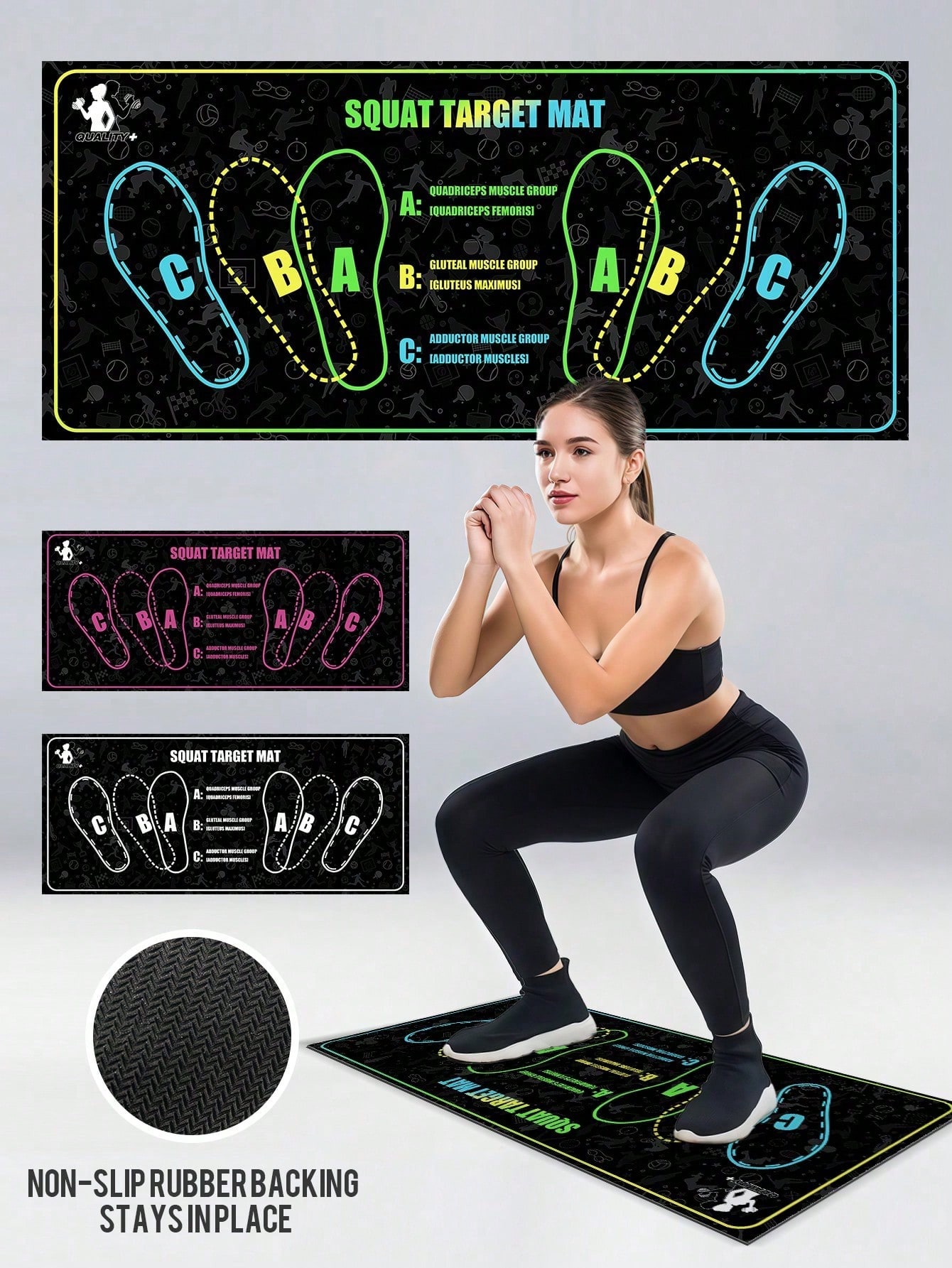 Pilates Yoga For Weight Loss - Non-Slip Wear-Resistant Squat Training Mat Heavy-Duty