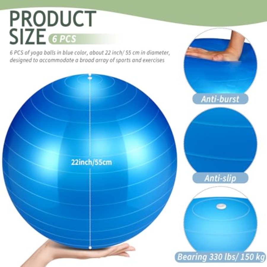 6 Pack Exercise Ball Bulk Infl - Pilates Yoga Ball Exercises recensie en prijs